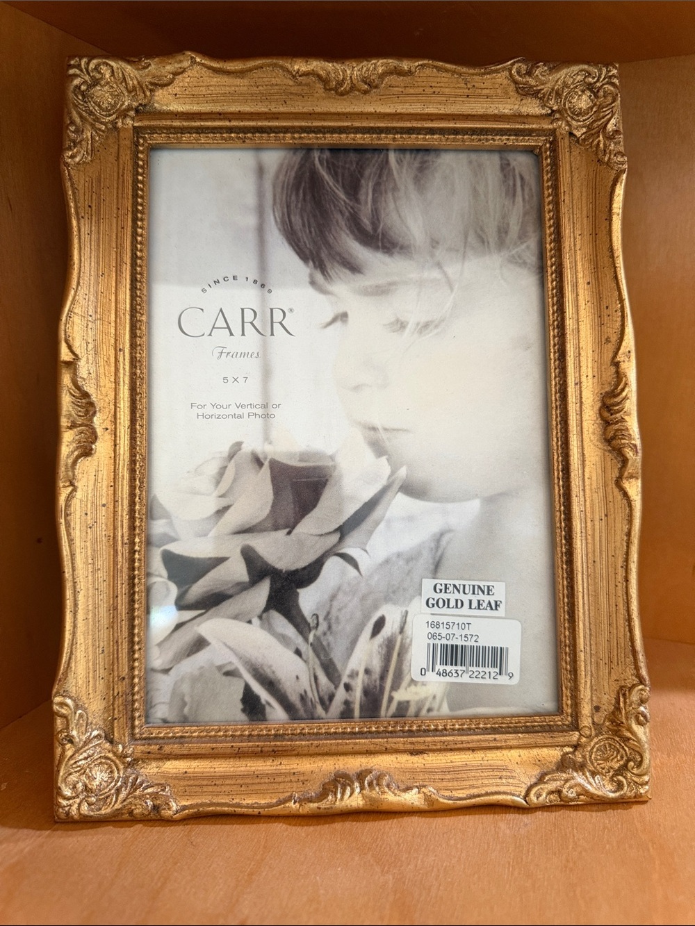 Vintage Genuine Gold Leaf Picture Frame 5 by 7 by Carr Frames